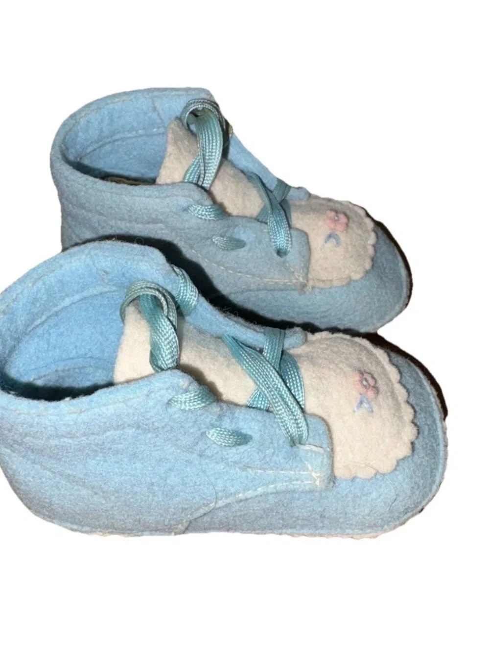 Soft Blue Floral Baby Shoes - Plush Comfort